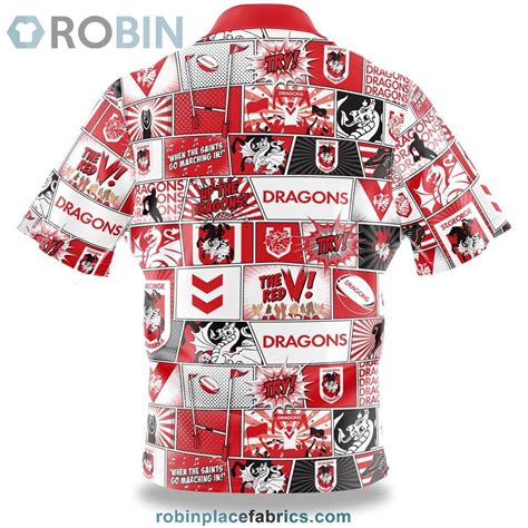 NRL Dragons Fanatic Button-Up Shirt - RobinPlaceFabrics