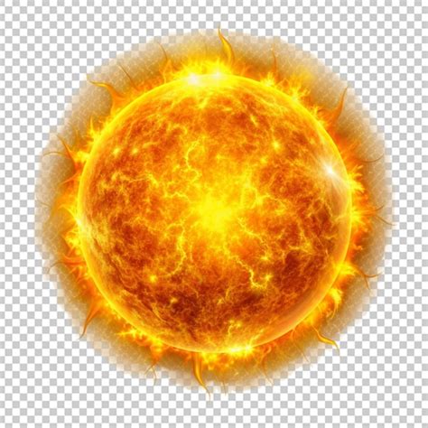 Round sun isolated on transparent background | Premium AI-generated PSD