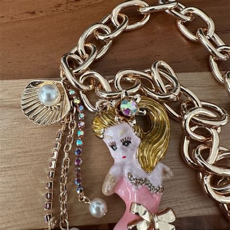 Betsey Johnson Jewelry Betsey Johnson Gold Tone Pink Mermaid