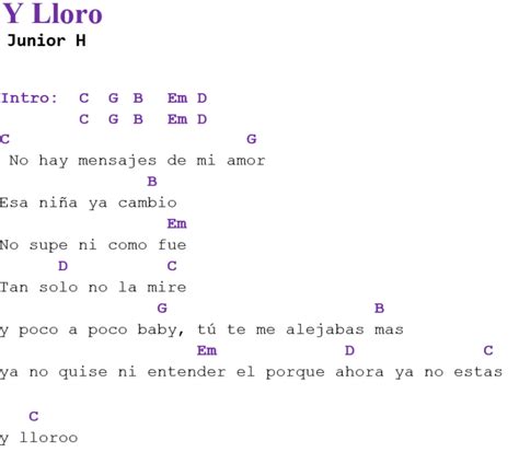 Y Lloro - Junior H Letra y Acordes en Guitarra