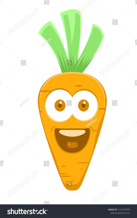 Cute Smiling Carrot Character Vector Illustration Stock Vector Royalty