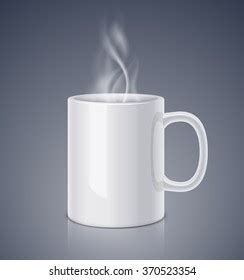 White Ceramic Mug Steam Realistic Vector Stock Vector Royalty Free