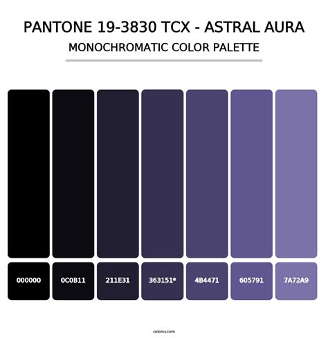 Pantone 19 3830 Tcx Astral Aura Color Palettes