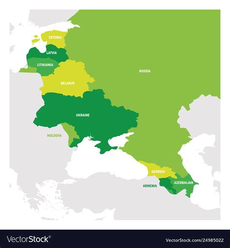 East europe region map countries in eastern Vector Image