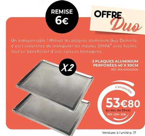 Promo 2 Plaques Aluminium Perforées 40 X 30 Cm Chez Guy Demarle