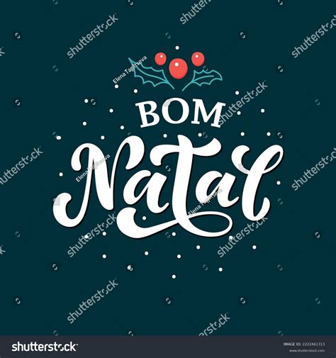 Feliz Bom Natal Text Meaning Merry Stock Vector Royalty Free