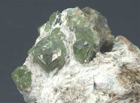 Andradite Var Demantoid Crystals On Matrix Height 6 Cm Width 4 5