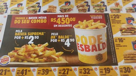 Menu em Burger King Drive Thru restaurante Bauru Av Getúlio Vargas