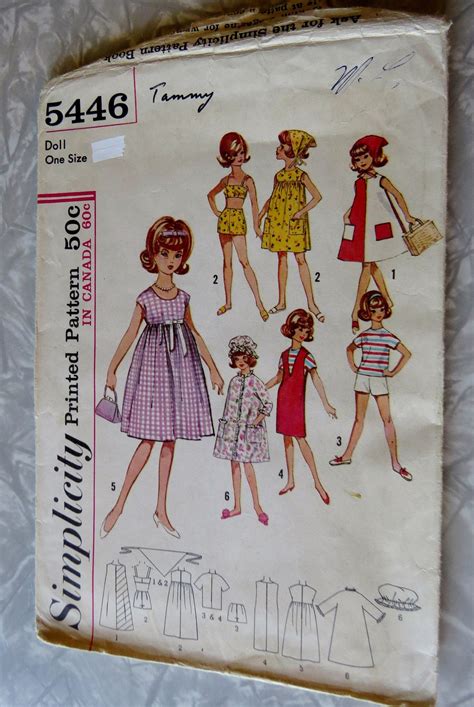 Original Simplicity 5446 12 Fashion Doll Clothes Tammy Jan Terry Dress