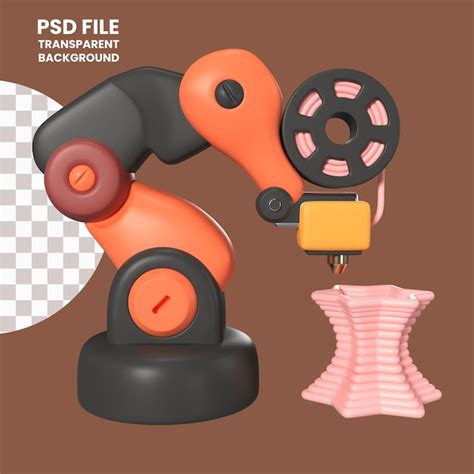 Ic Ne D Illustration D D Imprimante D De Bras De Robot Psd Premium