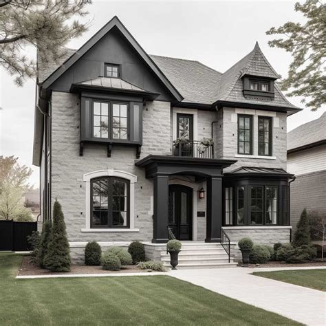 12 Grey House With Black Trim Inspirations For A Striking Facade 333