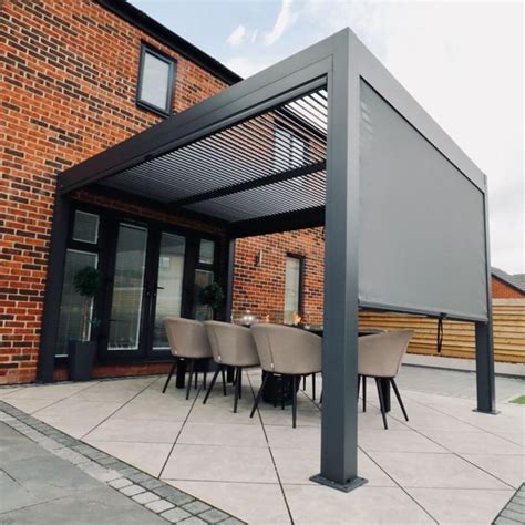 Factory Bioclimatic Metal Sun Shade Motorized Gazebo Louvered Standing