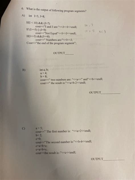 Solved What Is The Output Of Following Program Segments Chegg