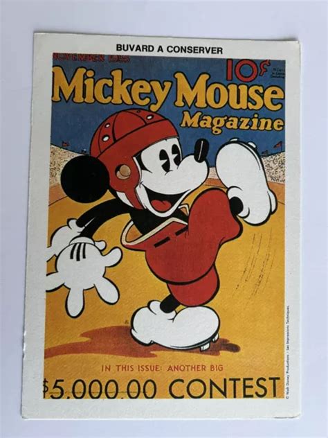 Ancien Buvard Mickey Mouse Magazine Walt Disney Pub Eur Picclick Fr