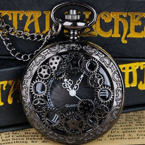 Steampunk Copper Vintage Pocket Watch Necklace