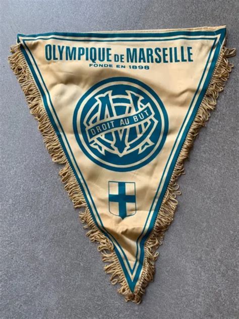 Om Olympique De Marseille Rare Grand Fanion Ancien Vintage Football