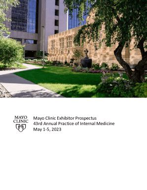 Fillable Online Ce Mayo Mayo Clinic Exhibitor Prospectus 43rd Annual