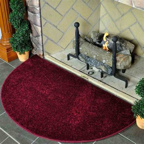 Flame 4' Half Round Polyester Fireplace Rug - Crimson - Walmart.com - Walmart.com