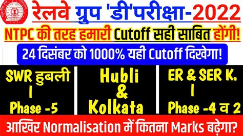 Railway Group D Result 2022 Ll Hubli Zone Cutoff Ll ER SER Kolkata