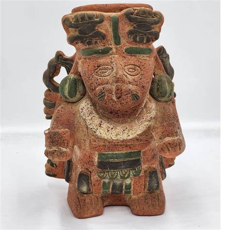 Vintage Mexican Folk Art Sculpture Aztec Style Statue Southwestern ...