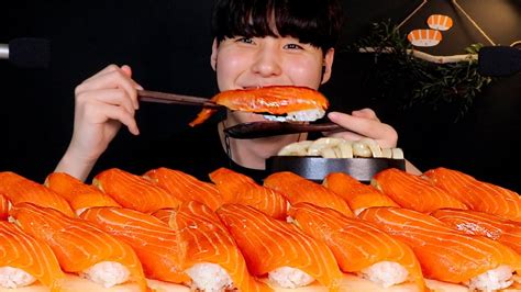 대왕연어초밥 And 뚝배기우동 먹방asmr🍣 Giant Salmon Eating Sounds Mukbang Asmr🍣 Youtube