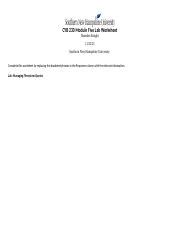 CYB 230 5 3 Lab Branden Knight Docx CYB 230 Module Five Lab Worksheet