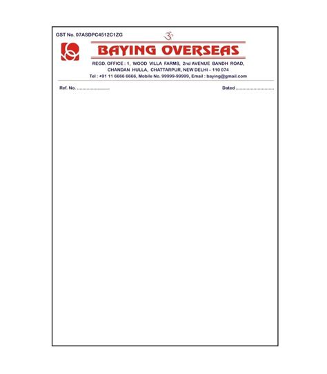 Glue Bound Paper Printed Letterhead Size A At Rs Piece In