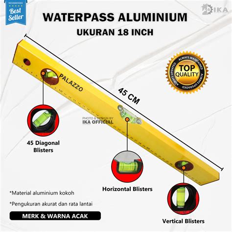 Jual Waterpass Alumunium Allumunium Panjang 45 And 60 Cm 18 24 Alat Pengukur Kemiringan Drajat