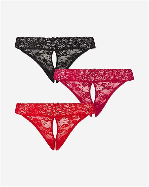 Simply Be Pack Crotchless Thongs Simply Be Black And Red