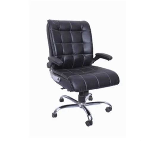 Mid Back Black Revolving Leather Office Chair At Rs In Ludhiana