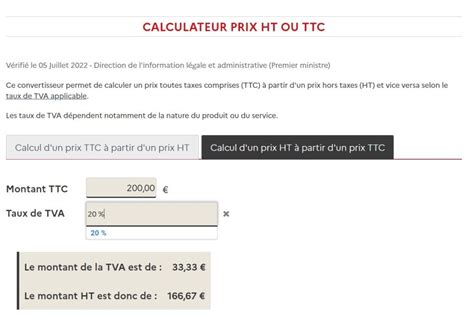 Montant Ttc Ht Tva Generateur University