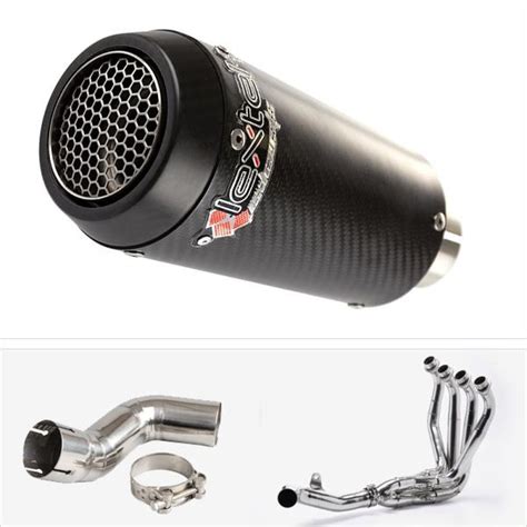 Lextek Lextek Cp C Full Carbon Exhaust System Mm For Kawasaki