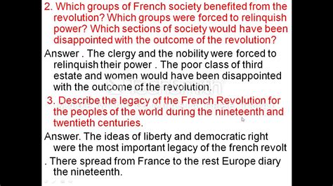 French Revolution Test Answers