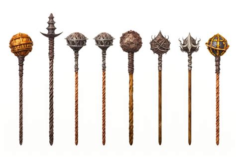 Premium Ai Image Set Of Mace Isolated On White Background