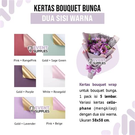 Jual Lembar Kertas Dua Sisi Bunga Buket Flower Wrapping Paper