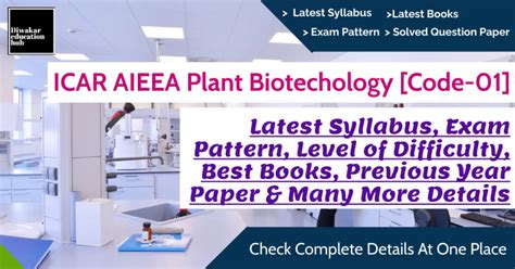 Icar Pg Plant Biotechnology Exam Latest Syllabus Exam Pattern