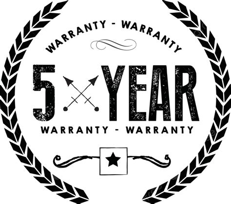 5 Years Warranty Illustration Lifetime Certification Rating Vector