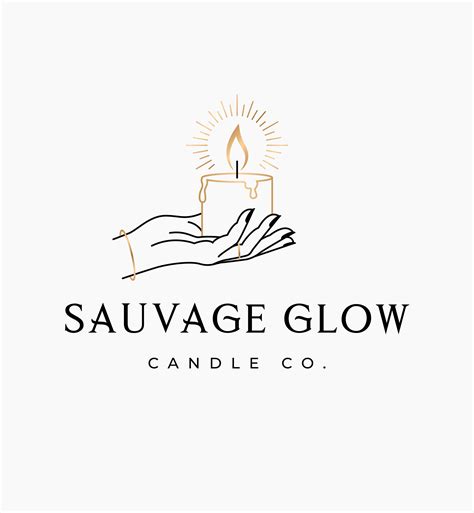 Candle Logo Design Gold Logo Candle Logo Boho Logo Wick Candle