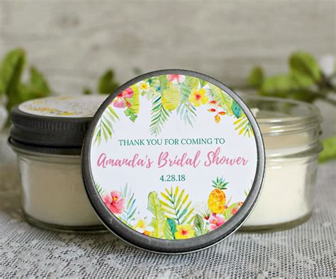 Set Of 6 4 Oz Tropical Bridal Shower Favors Destination Etsy