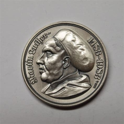 Medaille Martin Luther Feinsilber Handpatiniert Aix Phila Shop