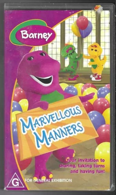 Barney Marvellous Manners Pal Vhs Video Tape Near New 2785 Picclick Au