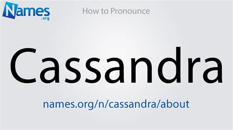 How To Pronounce Cassandra Youtube