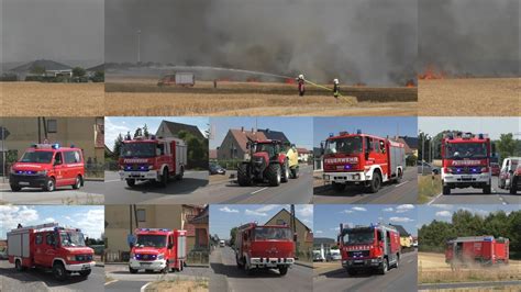 SIEDLUNG DROHT ABZUBRENNEN Einsatzfahrten zum Feldbrand in Röderaue