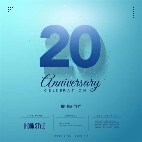 Premium Vector 20th Anniversary Invitation With Shining Numbers