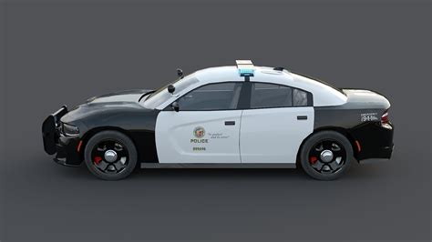 3D Model Dodge Charger SRT Hellcat LAPD VR AR Low Poly CGTrader