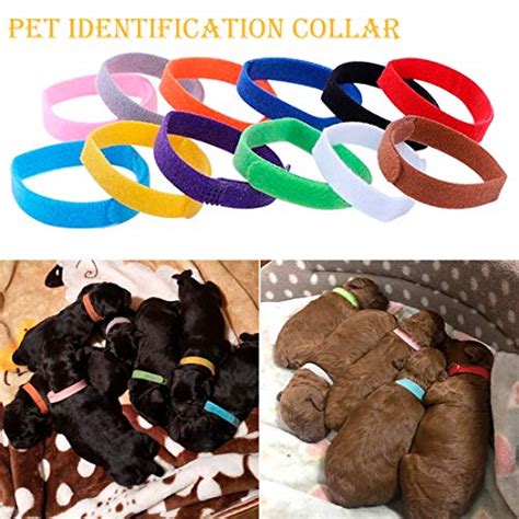 Sowaka12 Pcs Puppy Whelping Collars Multicolor Adjustable Double Sided