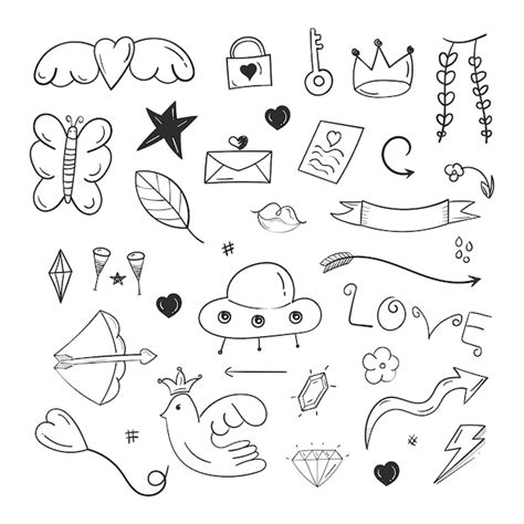 Premium Vector Hand Drawn Abstract Scribble Doodle Elements