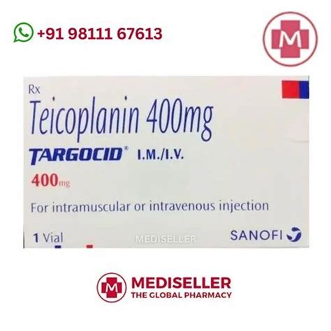 Targocid Teicoplanin Injection I P 400 Mg At 2089 Vial Anti Cancer