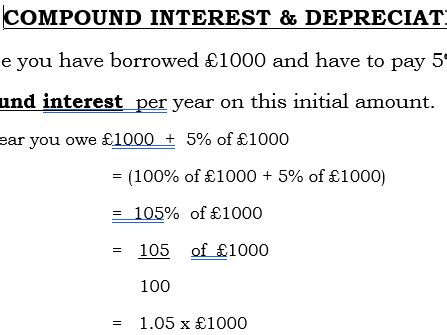 Compound Interest And Depreciation GCSE 9 1 Teaching Resources