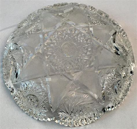 Lot Antique American Brilliant Period Cut Crystal Glass Dish